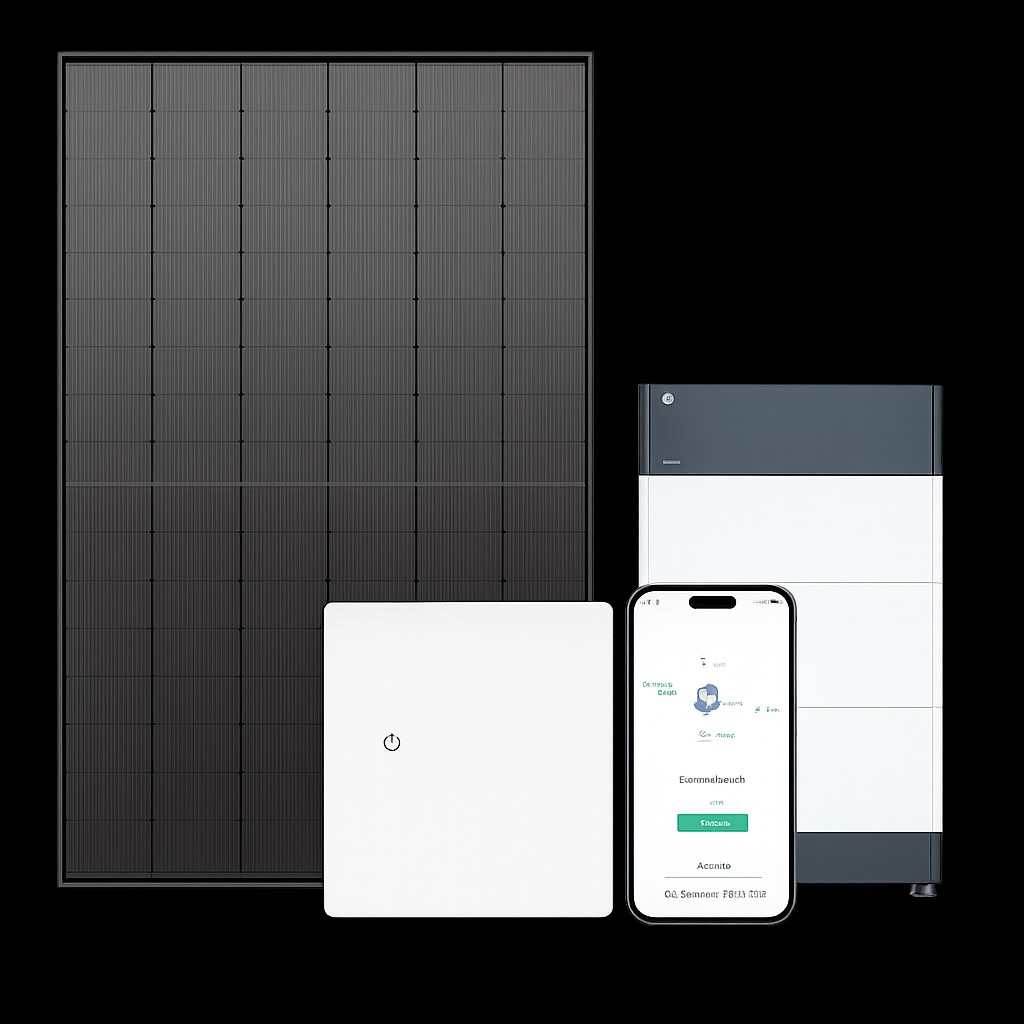 Solarpanel, Speicher, solarlotse Home Box und App